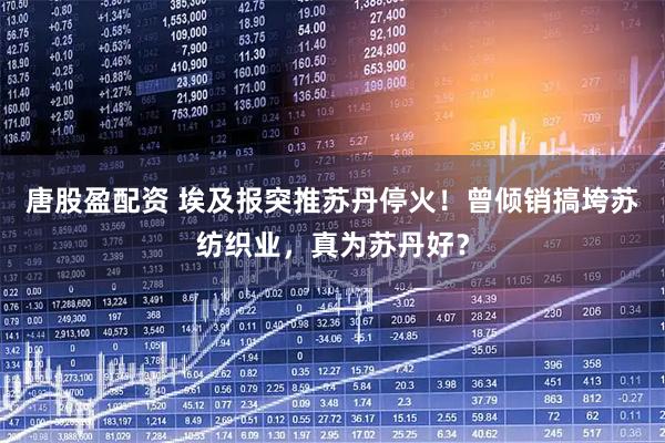 唐股盈配资 埃及报突推苏丹停火！曾倾销搞垮苏纺织业，真为苏丹好？